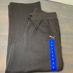PUMA Women’s Black Wide Leg Pants Size L NWT